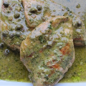 Chicken with Cilantro-parsley sauce