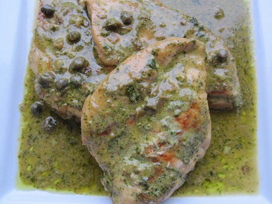 Chicken with Cilantro-parsley sauce