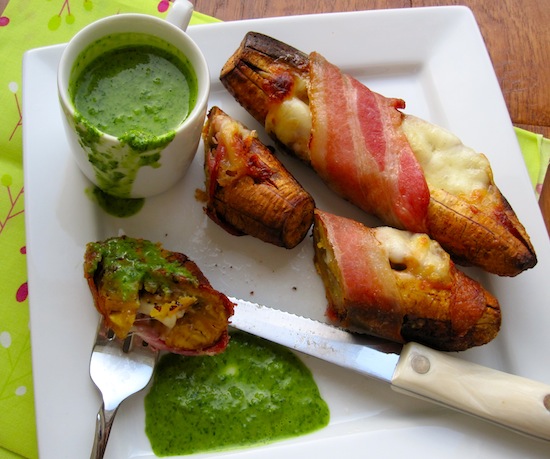 Platanos con Queso y Tocineta