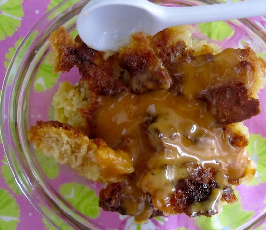 Bread Pudding with Dulce de leche sauce