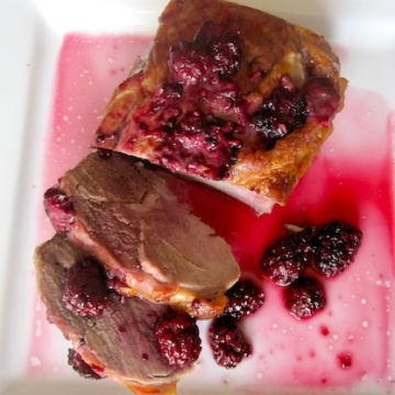 Pork Loin With Black Berry Sauce