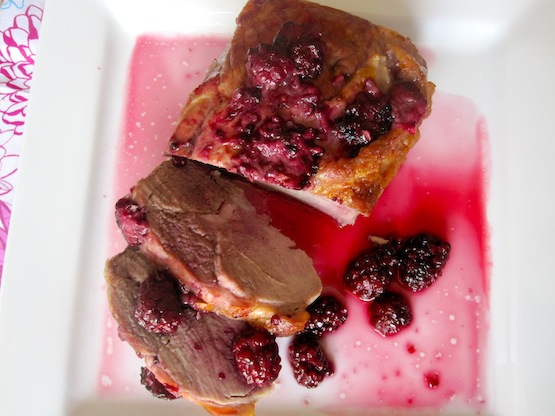 Pork Loin with Black berry Sauce