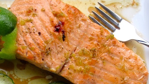 Salmon with Lime-Sherry Sauce