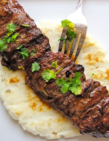 Arepa con Carne Asada-Colombia