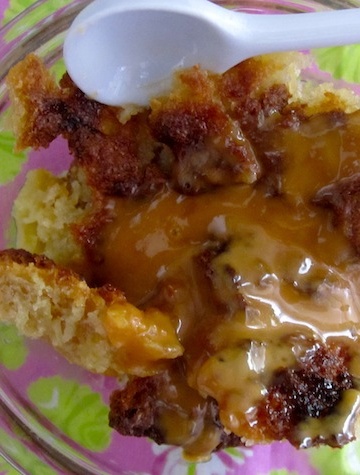 Bread Pudding With Dulce De Leche Sauce