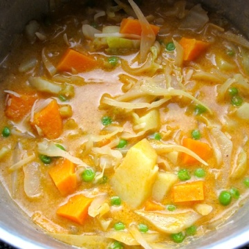 Cabbage with Coconut Milk and Potatoes