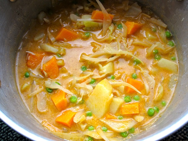 Cabbage with Coconut Milk and Potatoes