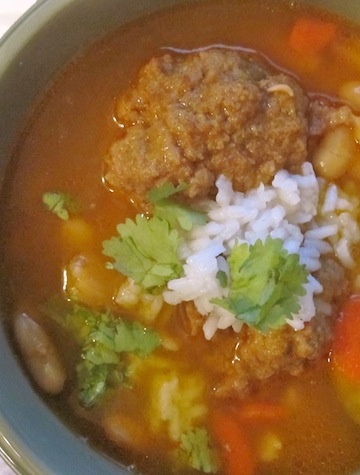White Bean Soup with Meatballs