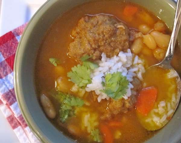 White Bean Soup with Meatballs