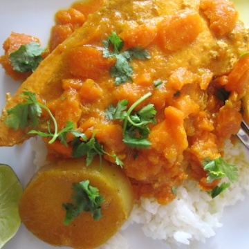 Pollo sudado con Salsa de Zanahoria