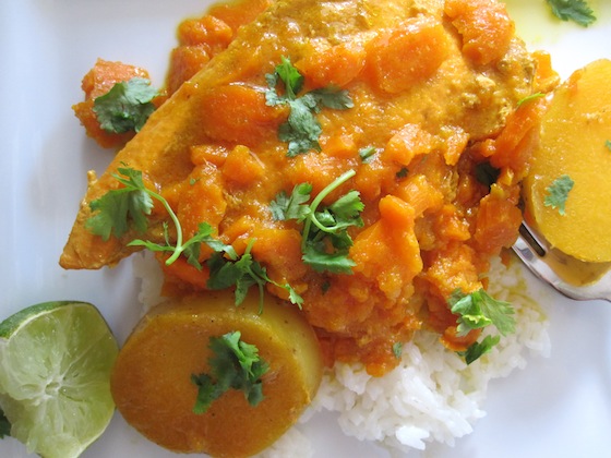 Pollo sudado con Salsa de Zanahoria