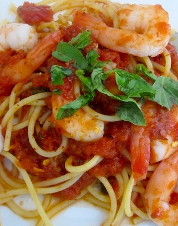 Spaghetti with Shrimp Fra Diavolo