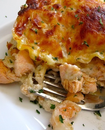 shrimp and salmon lasagna