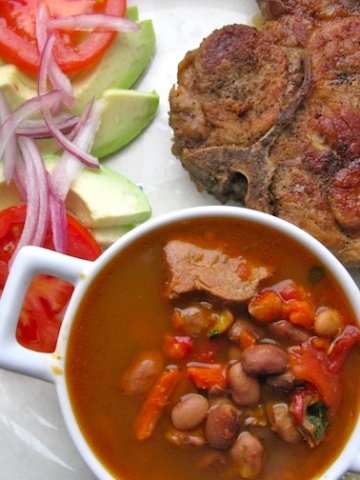 Pork Chop with Beans