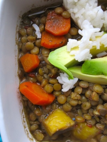 Lentils With Plantains And Carrots