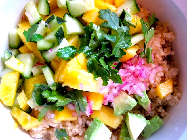 Quinoa Salad with Pineapple,Mango and Avocado