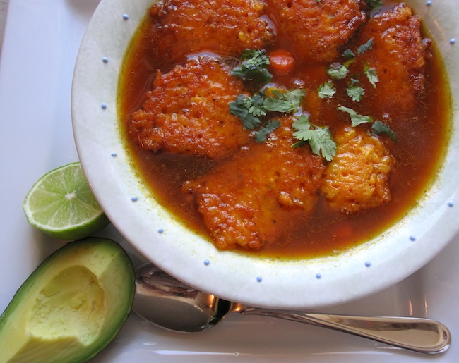 (Colombian Rice fritters Soup)