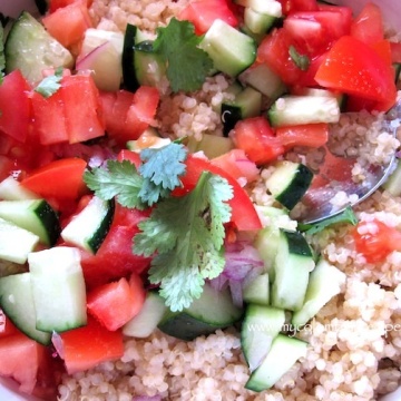 Quinoa salad with Avocado, Tomato and Cucumber