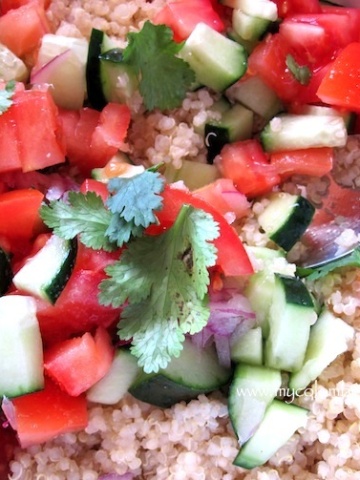 Quinoa salad with Avocado, Tomato and Cucumber