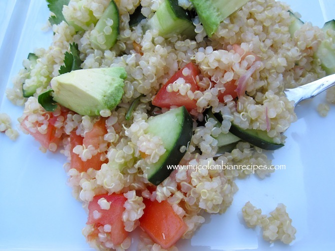 Quinoa salad with Avocado, Tomato and Cucumber