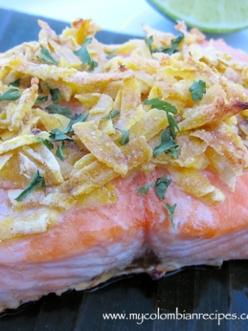 Salmon With Plantain Crust