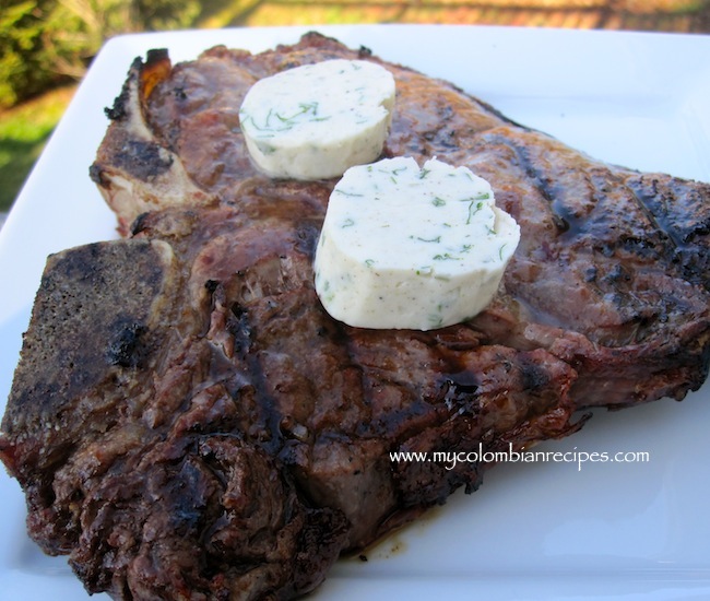 Grilled Steak with Cilantro, Scallion and Cumin Butter 