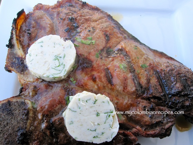 Grilled Steak with Cilantro, Scallion and Cumin Butter 