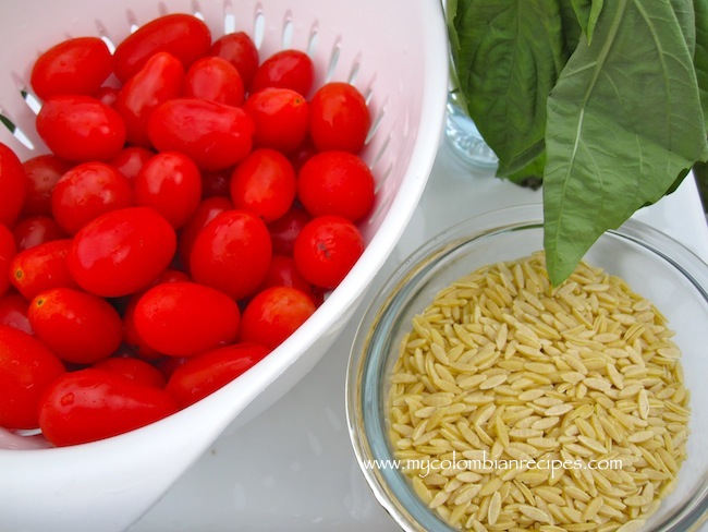 Tomatoes, Basil and Orzo