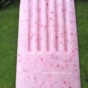 Paletas de fresa y Frambuesa