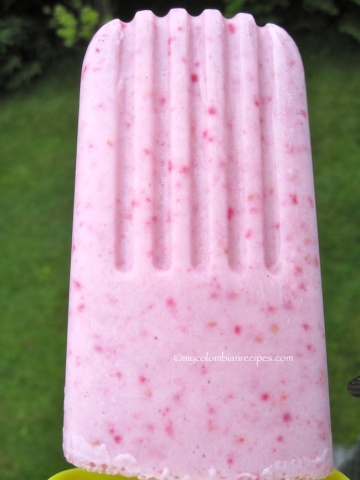 Paletas de fresa y Frambuesa