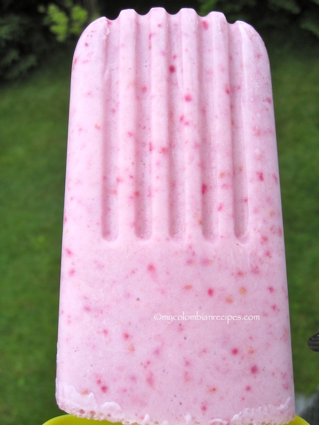 Paletas de Fresa-Frambuesa (Strawberry-Raspberry Popsicles)