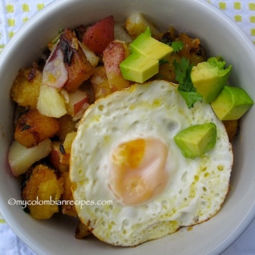 Sweet Plantain and Potato Hash