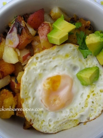 Sweet Plantain and Potato Hash