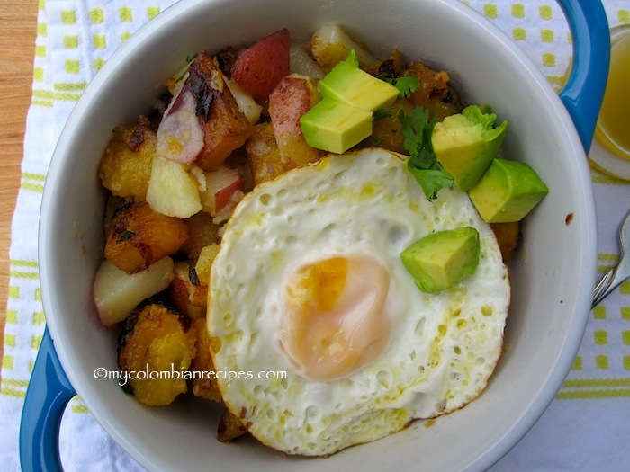 Sweet Plantain and Potato Hash