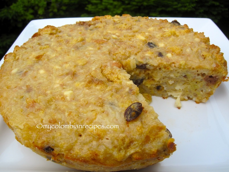 Torta de Pastores (Colombian Cheese and Rice Pudding Cake)