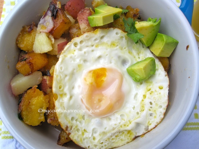 Sweet Plantain and Potato Hash