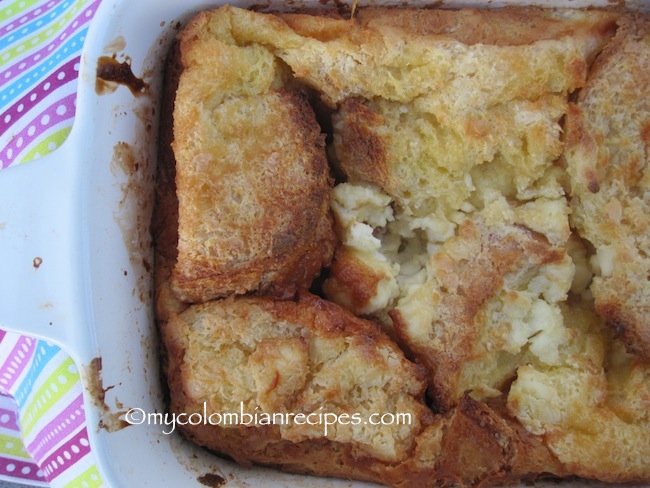 Cream Cheese and Dulce de Leche Bread Pudding