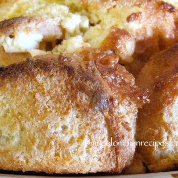 Cream Cheese and Dulce de Leche Bread Pudding