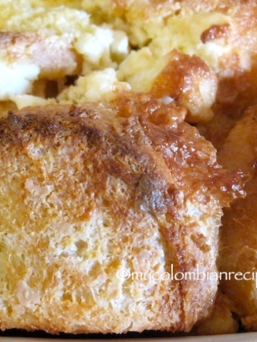 Cream Cheese and Dulce de Leche Bread Pudding