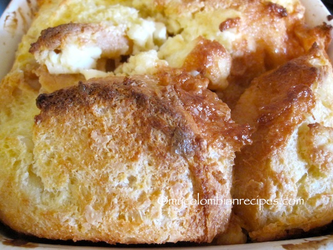 Cream Cheese and Dulce de Leche Bread Pudding