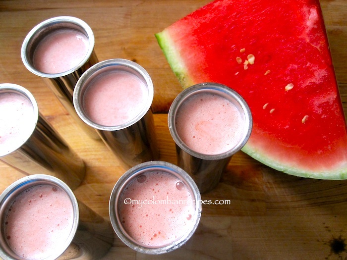 Paletas de Sandia o Patilla (Watermelon Popsicles)