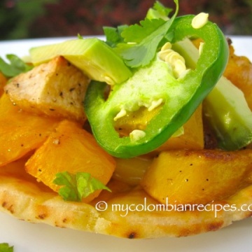 Roasted Butternut Squash, Apple and Jalapeño Flatbread