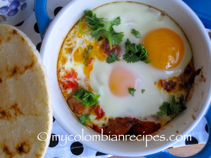 Cazuela de Huevos con Chorizo (Baked Eggs with Chorizo)