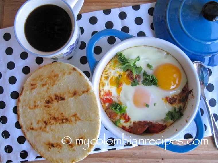 Cazuela de Huevos con Chorizo (Baked Eggs with Chorizo)