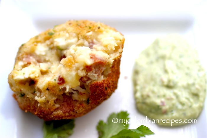 Chorizo, Cheese and Potato Croquettes with Avocado Aioli