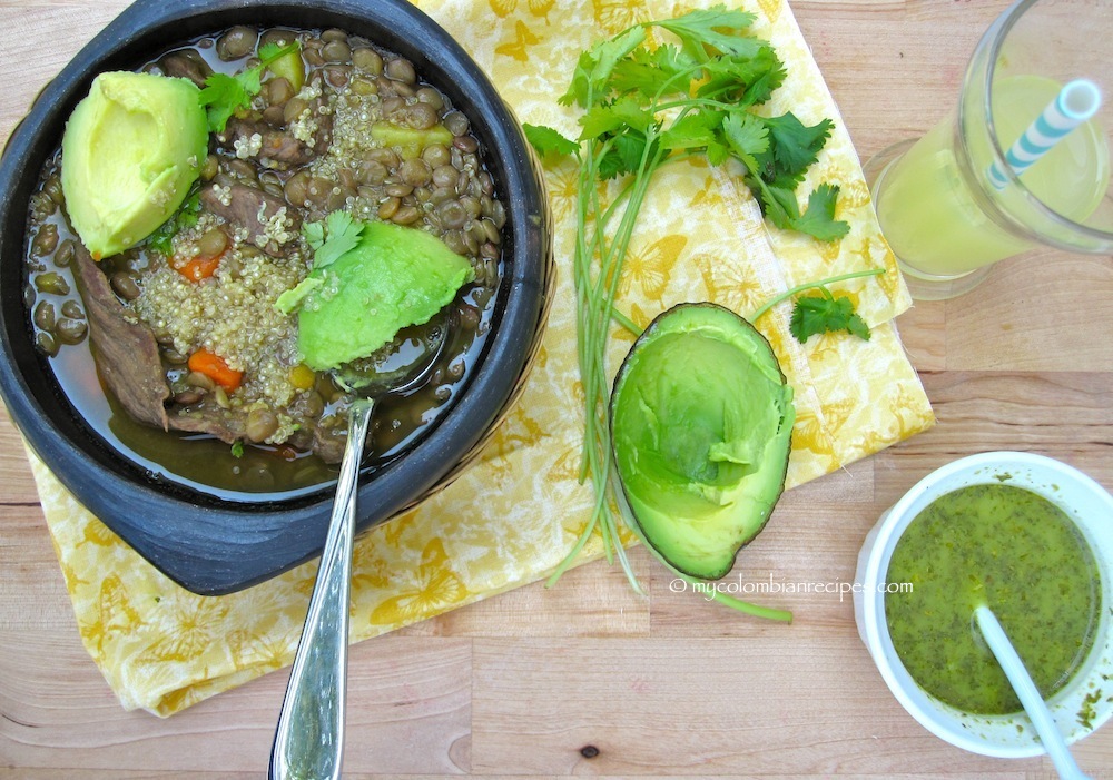 Sopa de Lentejas con Carne y Quinua (Lentils, Beef and Quinoa Soup)