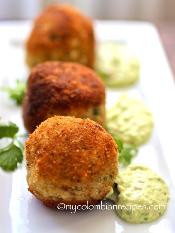 Chorizo, Cheese and Potato Croquettes with Avocado Aioli