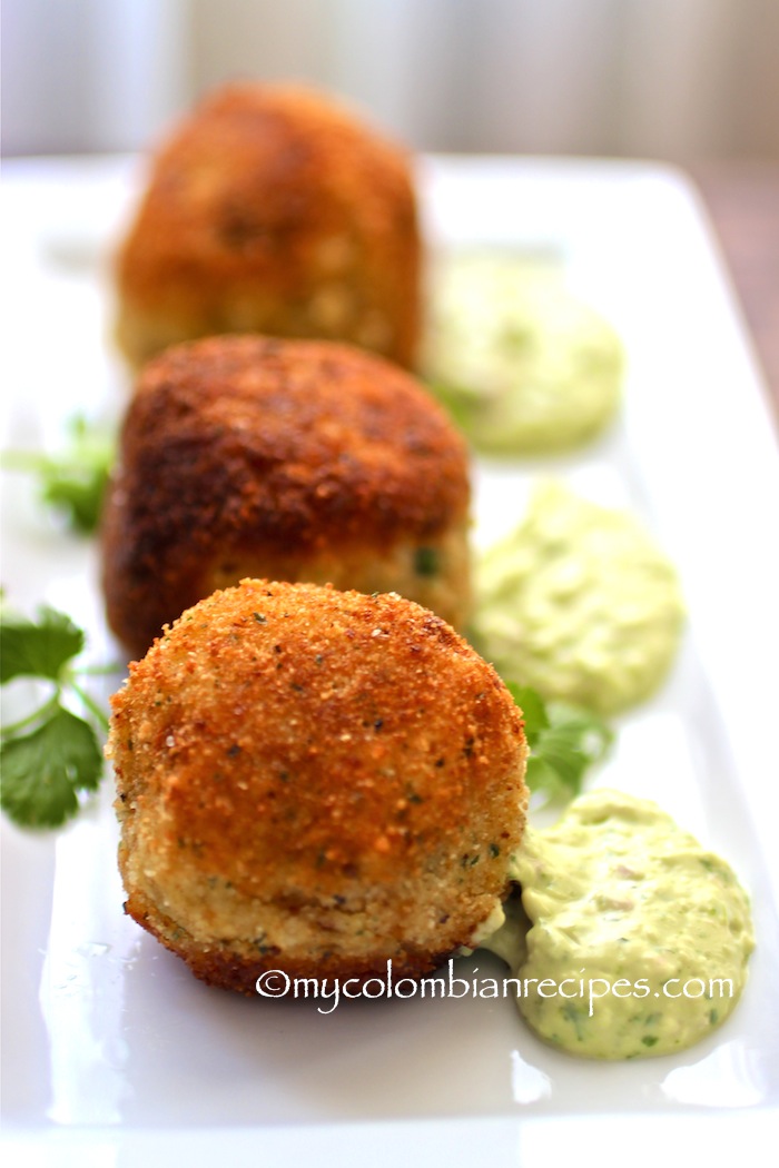 Chorizo, Cheese and Potato Croquettes with Avocado Aioli