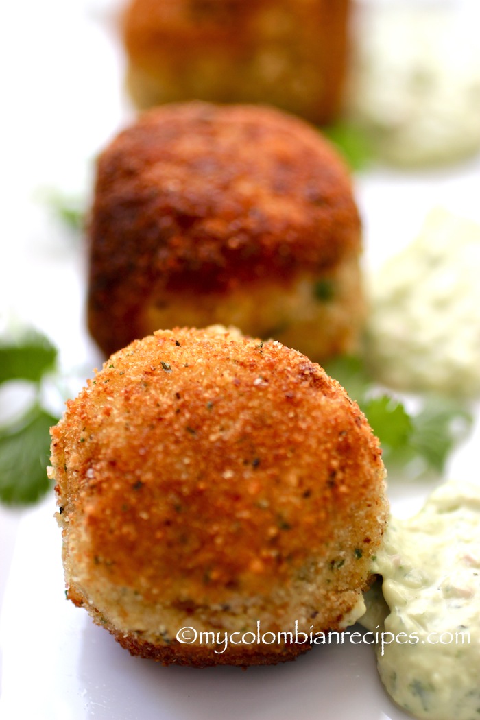 Chorizo, Cheese and Potato Croquettes with Avocado Aioli