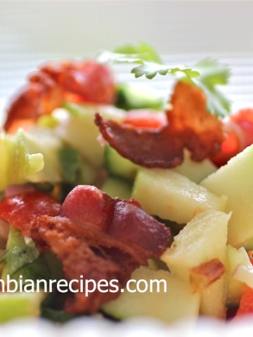 shrimp, apple and bacon salad